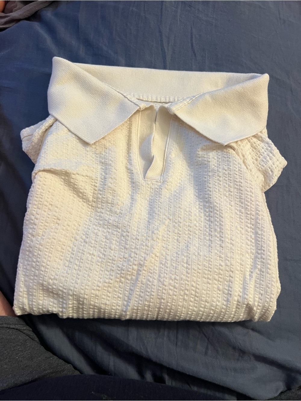 Goodfellow & Co Ivory Knit Polo Tee